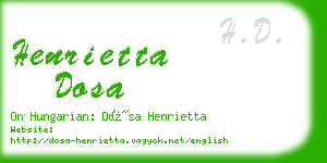 henrietta dosa business card